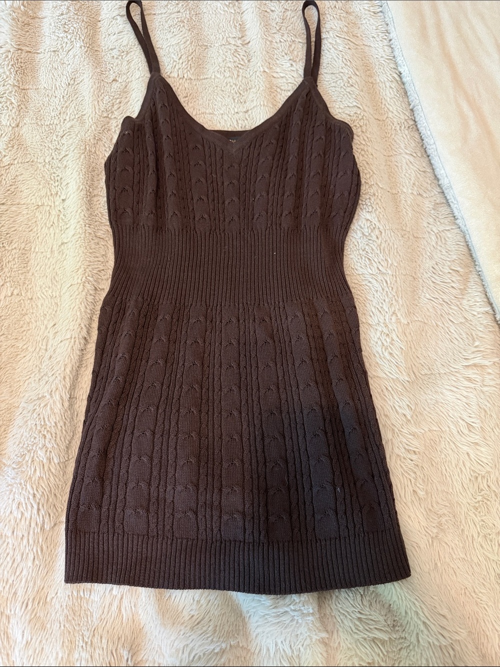 BCBGMaxAzria Chocolate Brown Cable Knit Tank